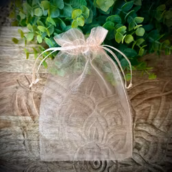 Organzapåse | 15x10 cm | Aprikos