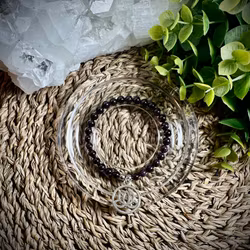 Röd Granat Lotusblomma Armband | 6 mm