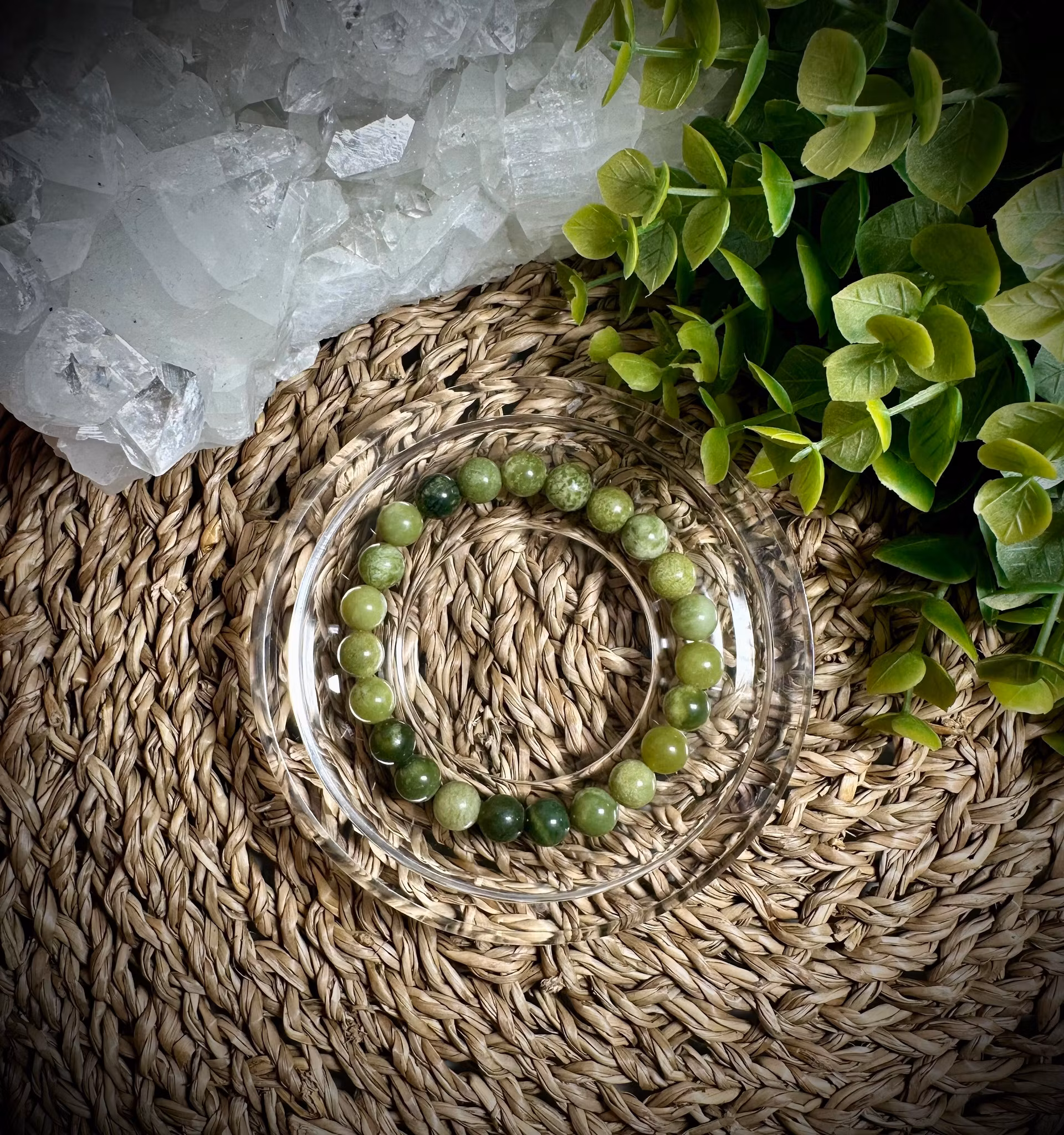 Grön Jade Armband | 8-9 mm