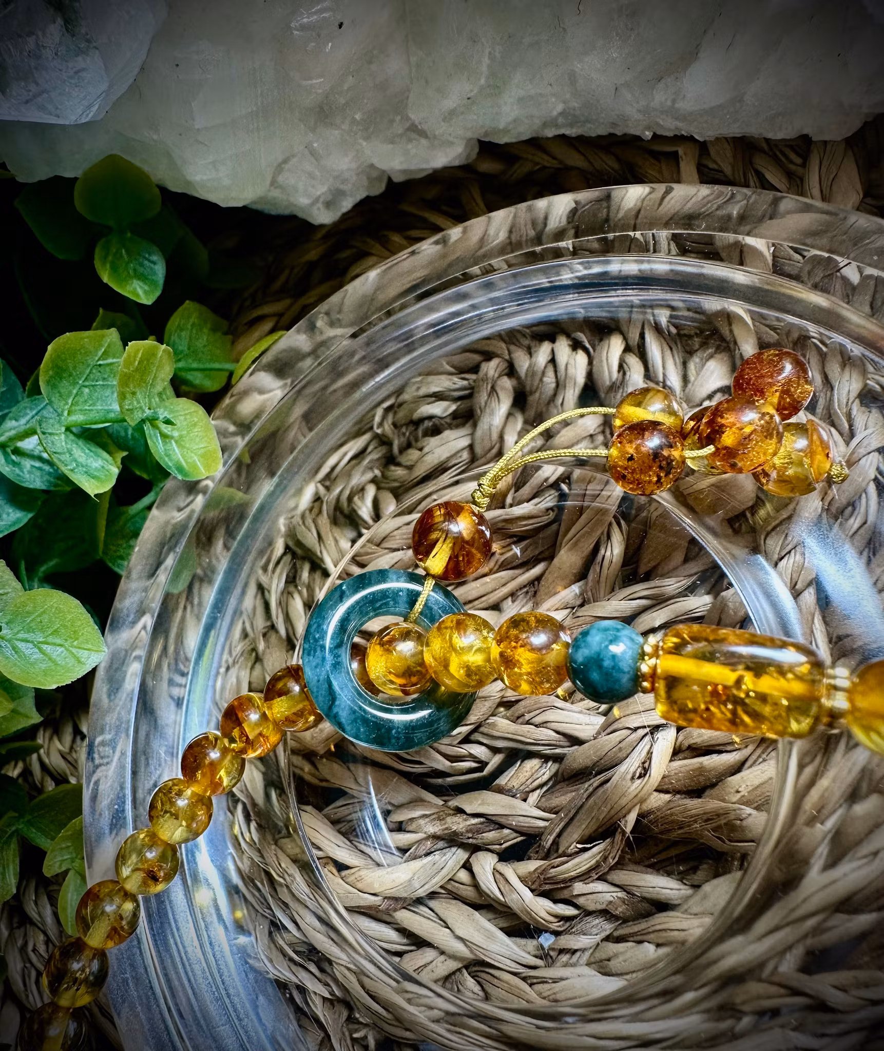 Bärnsten | Nanhong Agat | Guatemalansk Jade Armband | Halsband