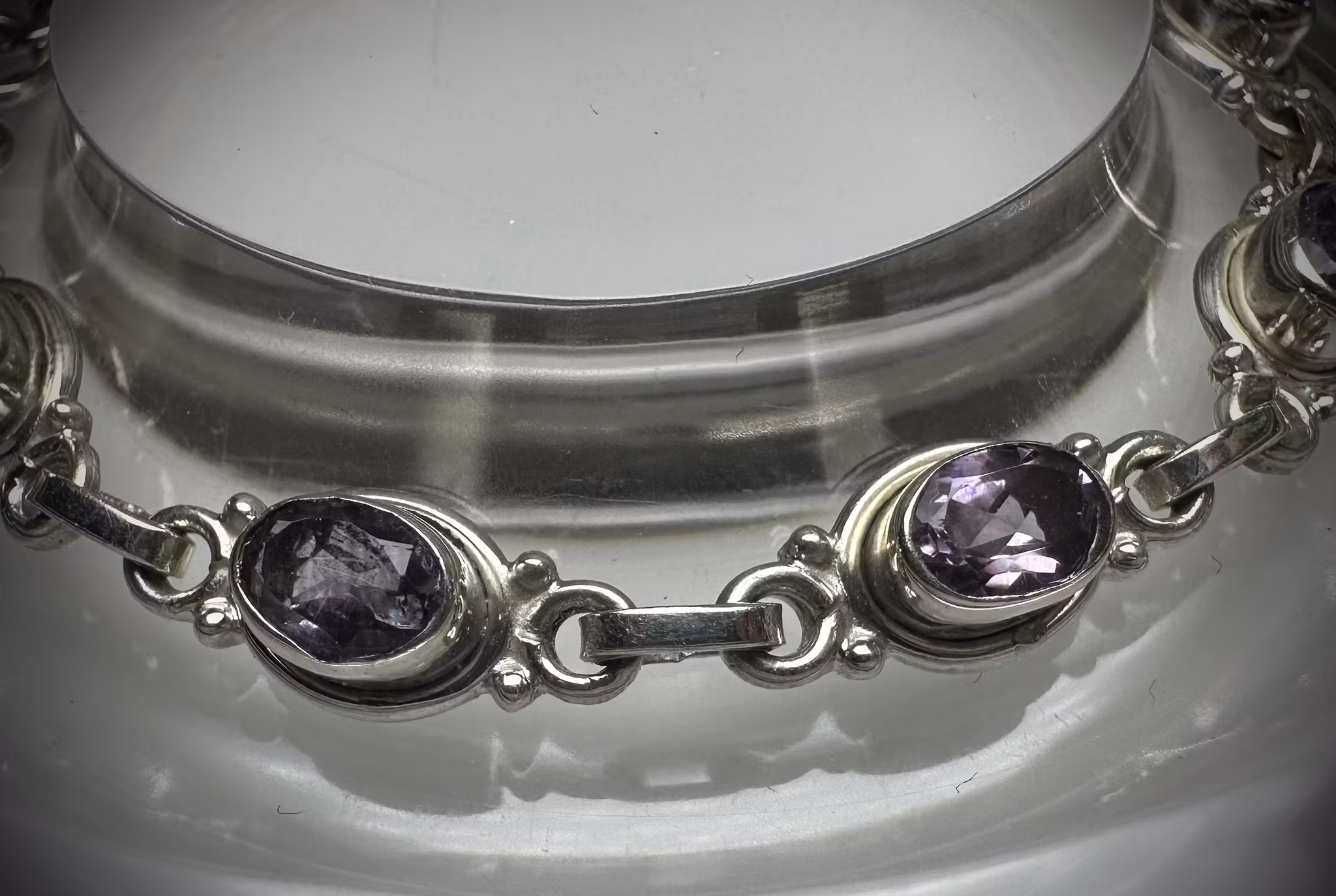 Facetterad Ametist Armband | 925 Sterling Silver