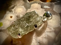 Peridot med Rutiler Hänge | 925 Sterling Silver