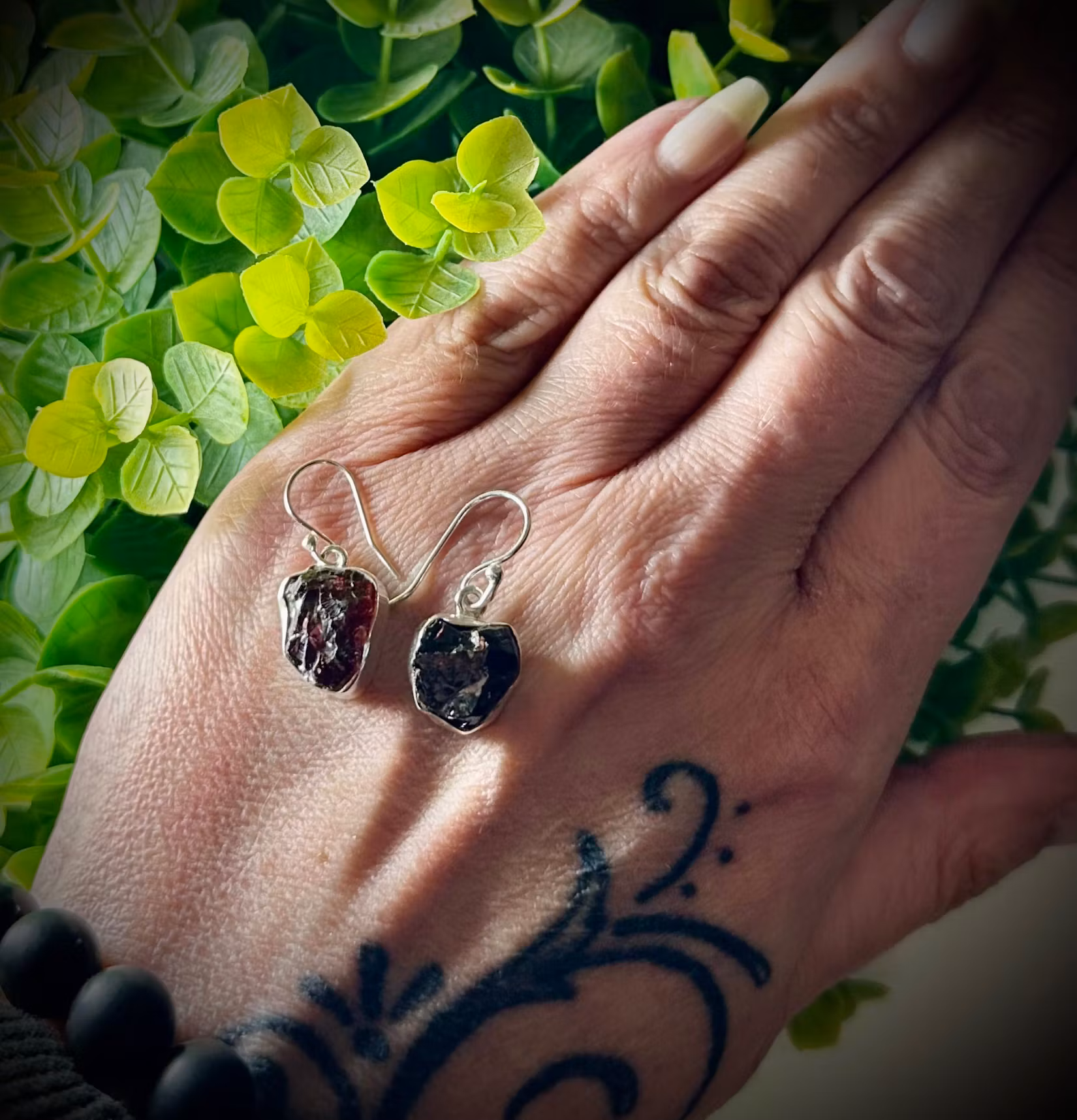 Granat Örhänge | 925 Sterling Silver