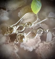 Facetterad Naturlig Citrin Örhänge | 925 Sterling Silver