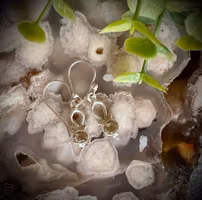 Facetterad Naturlig Citrin Örhänge | 925 Sterling Silver