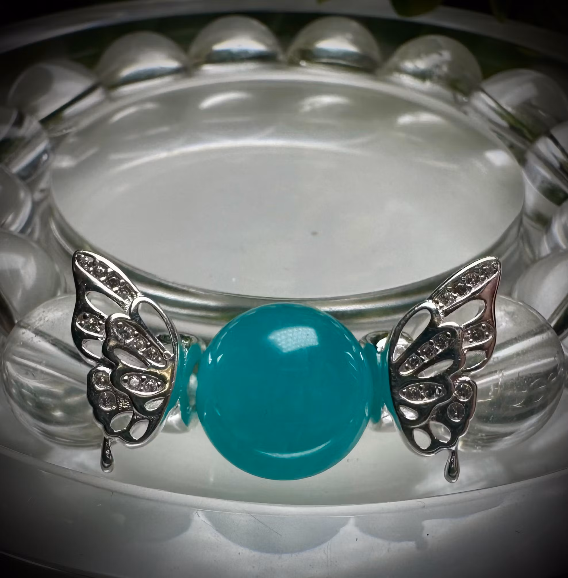 Amazonit | Bergkristall Armband | 925 Sterling Silver