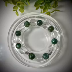 Grön Mica | Bergkristall Armband