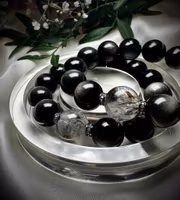 Silverobsidian | Herkimer Armband | 14 mm