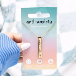 Anti-Ångest Halsband med Kedja | Rostfritt Stål | BREATHE IN, BREATHE OUT