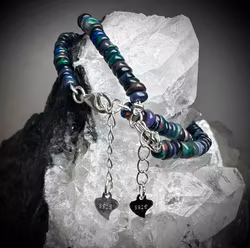 Svart Opal Armband | 925 Sterling Silver | 4 mm