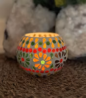 Mosaik Ljusstake Flowers | Indien