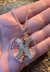 Mandala Balance Hänge | 925 Sterling Silver 14K 2 mikron Guldpläterad | Peter Stone