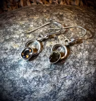 Facetterad Naturlig Citrin Örhänge | 925 Sterling Silver