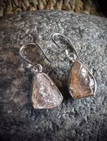 Rå infälld Rosa Turmalin Örhänge | 925 Sterling Silver