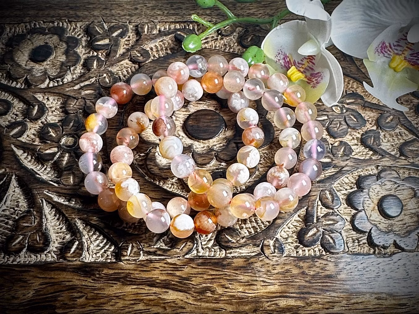 Blomsteragat Armband | 8-9 mm