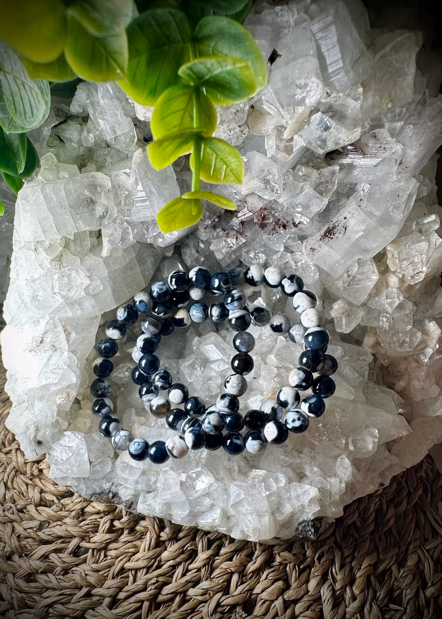 Svart Orca Agat Armband | 8 mm
