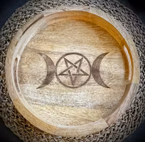 Tripple Moon And Pentagram Bricka 25 cm | Indien