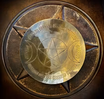 Offerskål Mässing | Tripple Moon And Pentagram | Indien