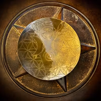 Offerskål Mässing | Flower Of Life Spiral & Crescent Moons | Indien