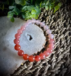 Naturlig Rosa Agat Armband | 9 mm