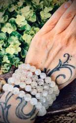 Vit Månsten Armband | 10 mm