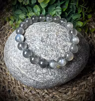 Svart Månsten Armband | 10 mm