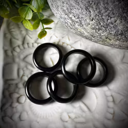 Kristallring Svart Obsidian