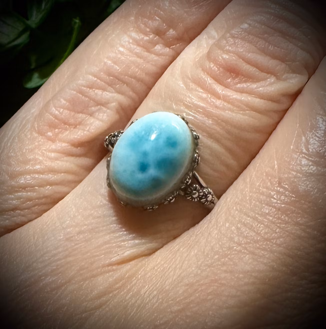 Larimar Ring | 925 Sterling Silver