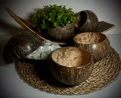 Handpolerad Kokosnötskål | Indonesien
