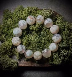 Grön Blomsteragat Armband | 17-18 mm