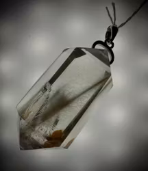 Rosa Änglahår ( Amphibiolkvarts | Änglafantomkvarts ) Dubbelterminerad Hänge 925 Sterling Silver