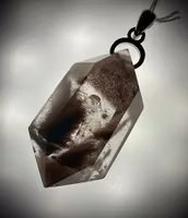 Rosa Änglahår ( Amphibiolkvarts | Änglafantomkvarts ) Dubbelterminerad Hänge 925 Sterling Silver