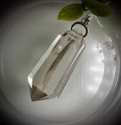 Rosa Änglahår ( Amphibiolkvarts | Änglafantomkvarts ) Dubbelterminerad Hänge 925 Sterling Silver