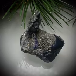 Kubisk Svart Fluorit med Lila Fluorit, Kvarts och Pyrit | Inre Mongoliet