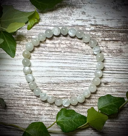 Grön Månsten Armband | 7 mm