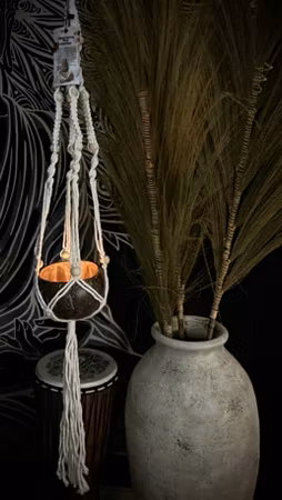 Handgjord Makramé Ampel | Indonesien 1 m