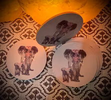 Glasunderlägg Elefant 6 st
