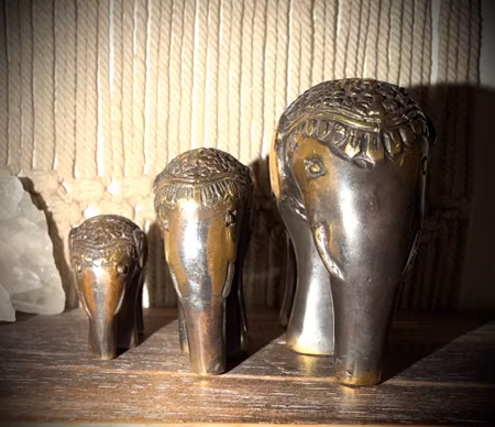 Handgjord Feng Shui Elefant i Mässing | Indonesien