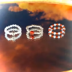 NYMPH Pärlringar | Blood Moon Silverpläterade