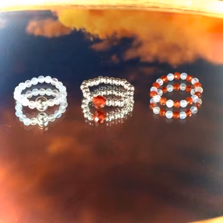 NYMPH Pärlringar | Blood Moon Silverpläterade