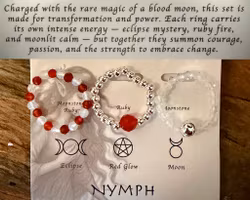 NYMPH Pärlringar | Blood Moon Silverpläterade