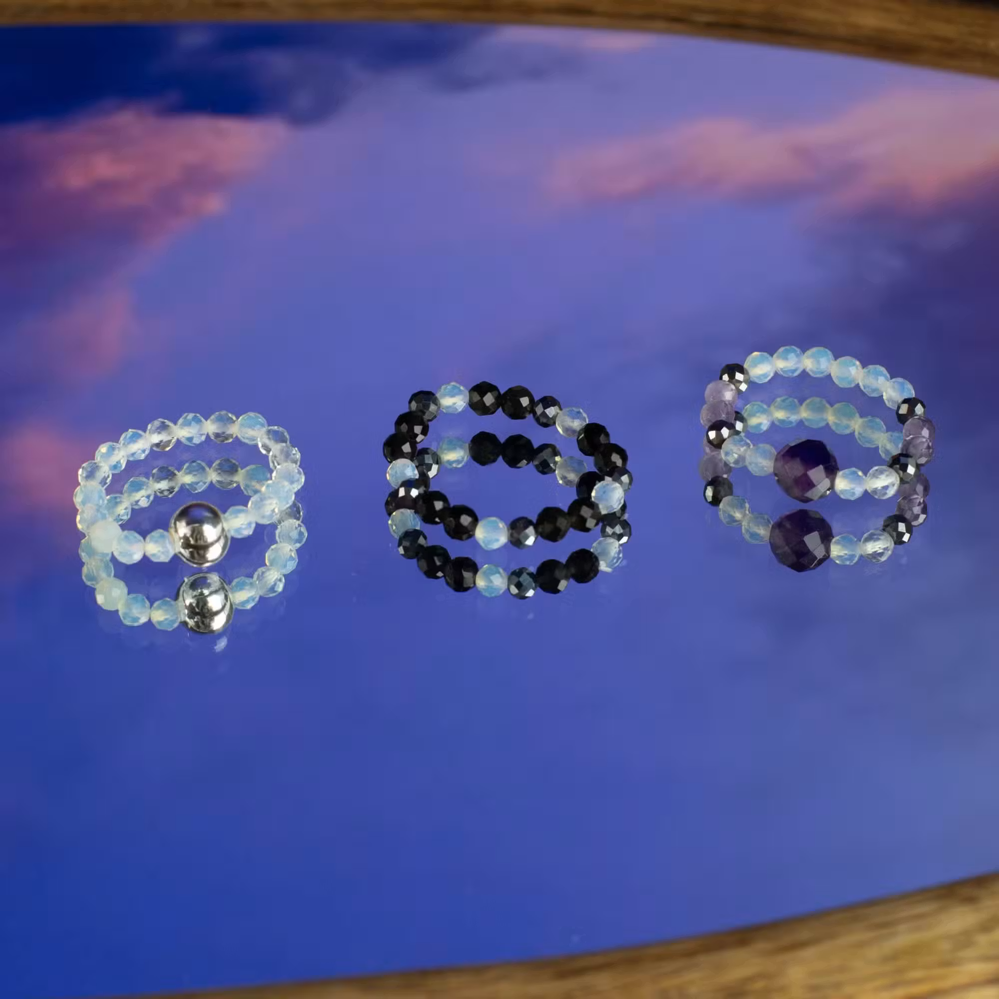 NYMPH Pärlringar | Full Moon Silverpläterade