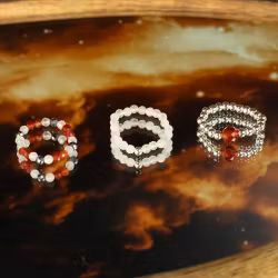 NYMPH Pärlringar | Love & Flame Silverpläterade