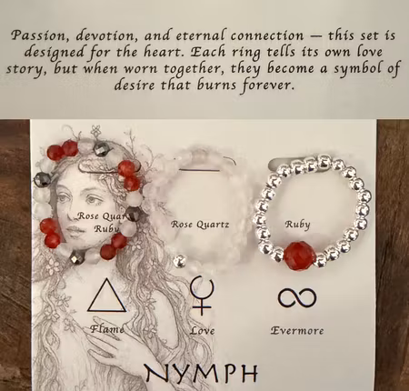 NYMPH Pärlringar | Love & Flame Silverpläterade