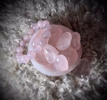 Handkarvad Rosenkvarts Hjärta | Moçambique