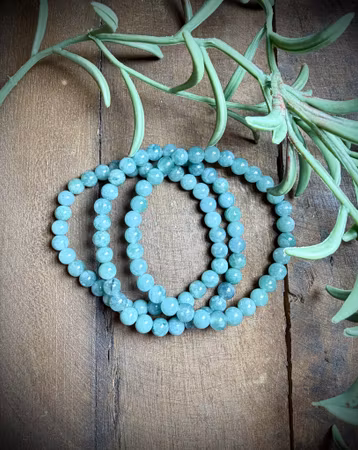 Blå Vattenjade Armband | 6 mm HK