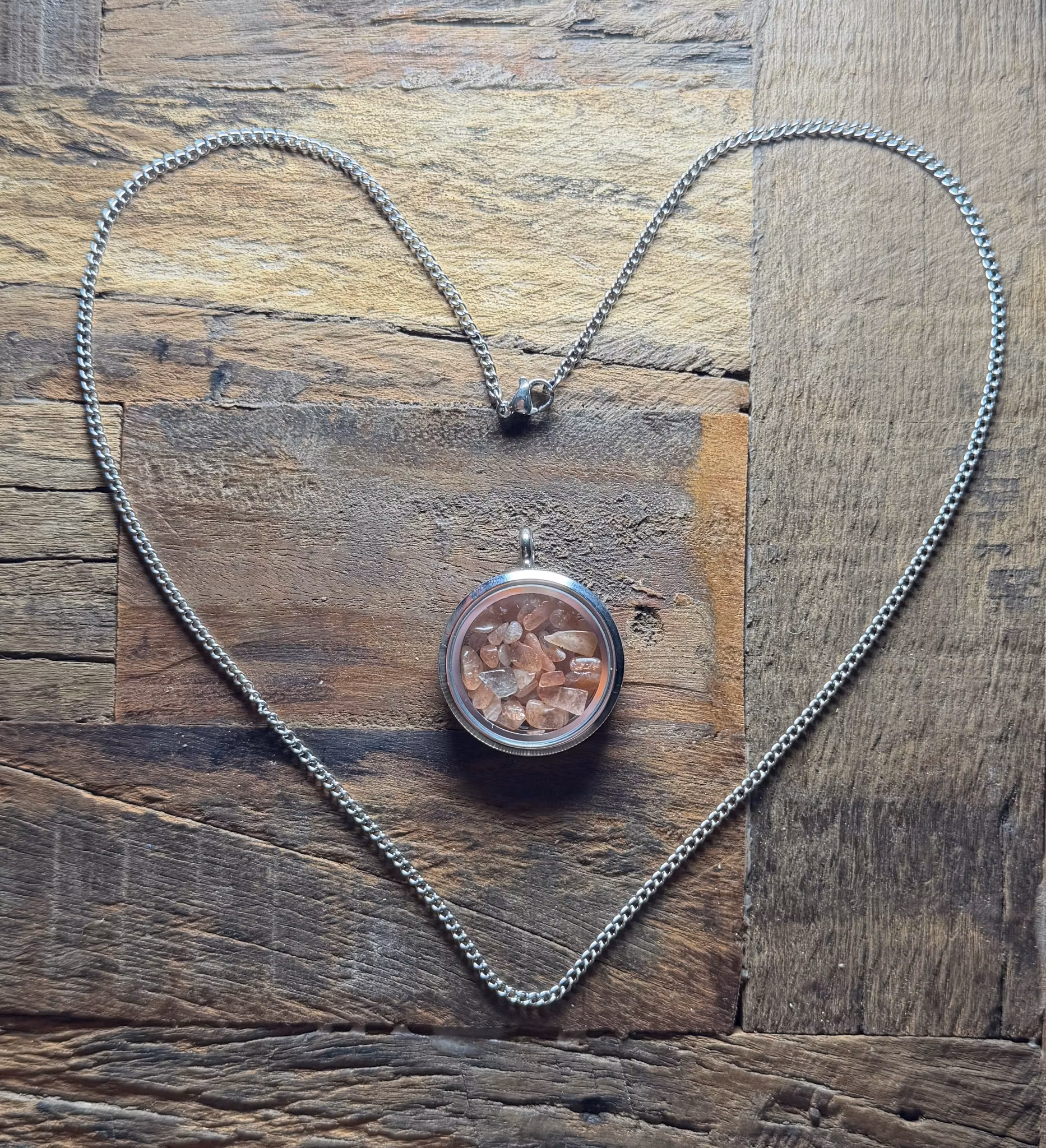 Öppningsbar Minnesberlock med tillhörande kedja | Rostfritt Stål