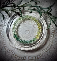 Gul & Grön Prehnit Armband | 8 mm