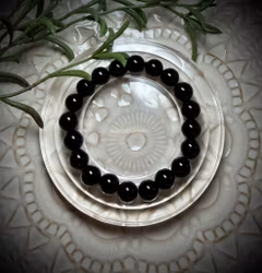Svart Obsidian Armband | 10 mm