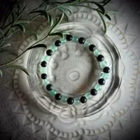 Grön Aventurin & Lavasten Armband | 6-7 mm